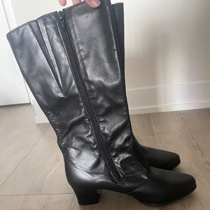 Genuine Leather Tall Black Boots